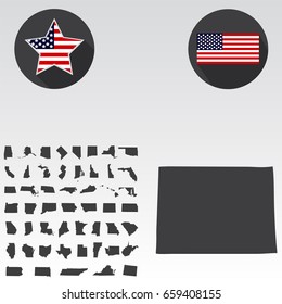 U.S. state of Colorado on the map on a white background