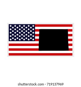 U.S. state of Colorado on the map. American flag