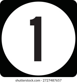US State Highway Marker 1 Default Design Circular Sign Editable Vector