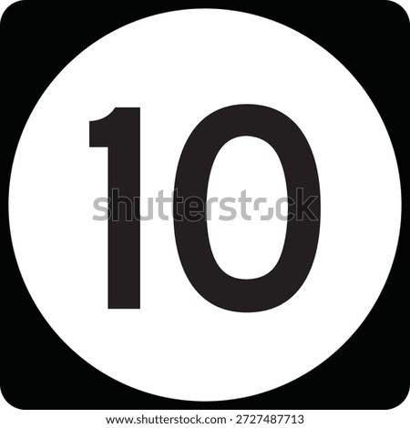 US State Highway Marker 10 Default Design Circular Sign Editable Vector