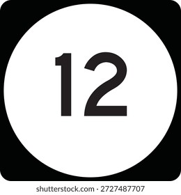 US State Highway Marker 12 Default Design Circular Sign Editable Vector