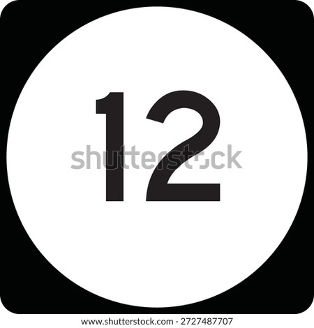 US State Highway Marker 12 Default Design Circular Sign Editable Vector