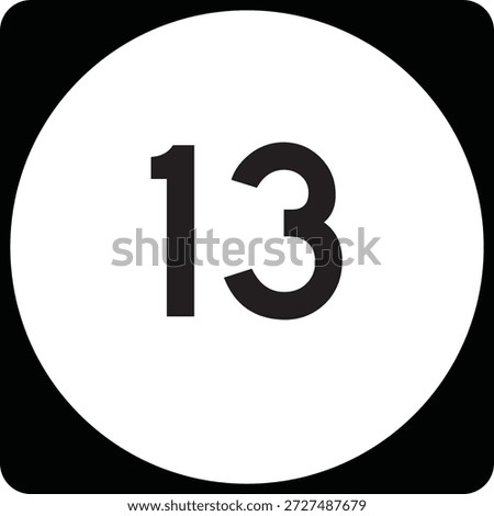 US State Highway Marker 13 Default Design Circular Sign Editable Vector