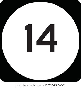 US State Highway Marker 14 Default Design Circular Sign Editable Vector