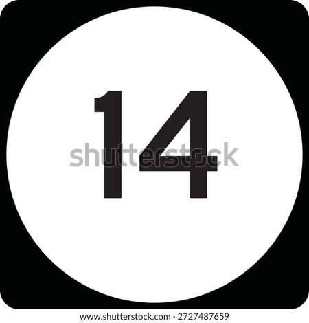 US State Highway Marker 14 Default Design Circular Sign Editable Vector