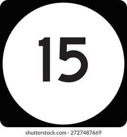 US State Highway Marker 15 Default Design Circular Sign Editable Vector