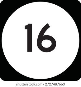 US State Highway Marker 16 Design Padrão Circular Sign Editable Vetor