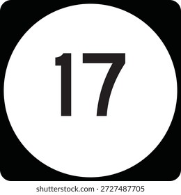 US State Highway Marker 17 Default Design Circular Sign Editable Vector