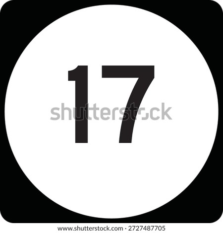 US State Highway Marker 17 Default Design Circular Sign Editable Vector