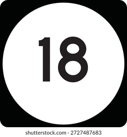 Marcador de autopista estatal de EE. UU. 18 Diseño predeterminado Señal circular Vector editable
