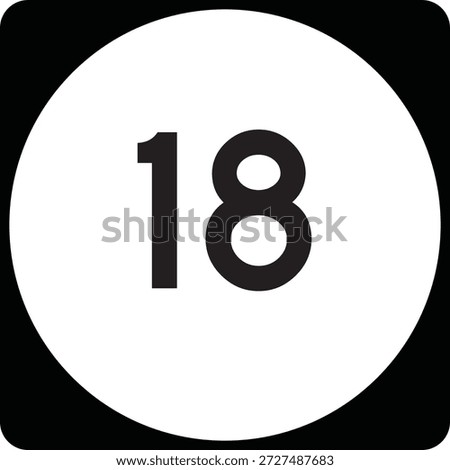 US State Highway Marker 18 Default Design Circular Sign Editable Vector