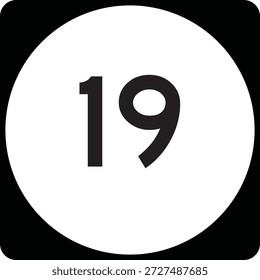 US State Highway Marker 19 Default Design Circular Sign Editable Vector