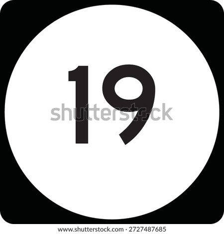 US State Highway Marker 19 Default Design Circular Sign Editable Vector