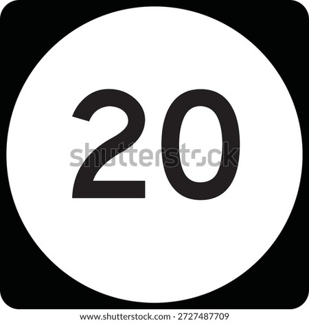 US State Highway Marker 20 Default Design Circular Sign Editable Vector