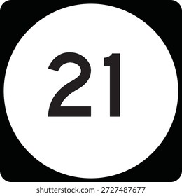 US State Highway Marker 21 Design Padrão Circular Sign Editable Vetor