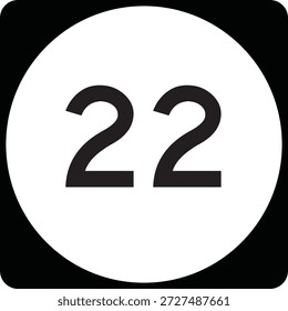 US State Highway Marker 22 Design Padrão Circular Sign Editable Vetor