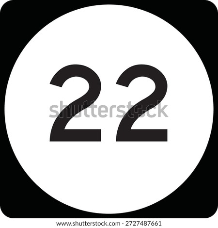 US State Highway Marker 22 Default Design Circular Sign Editable Vector