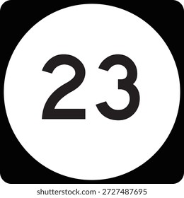 US State Highway Marker 23 Default Design Circular Sign Editable Vector