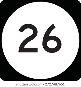 US State Highway Marker 26 Design Padrão Circular Sign Editable Vetor