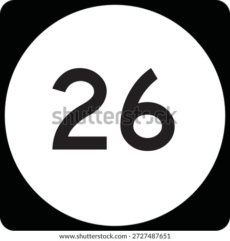 US State Highway Marker 26 Default Design Circular Sign Editable Vector