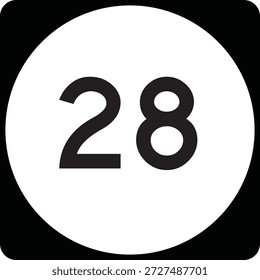 US State Highway Marker 28 Design Padrão Circular Sign Editable Vetor