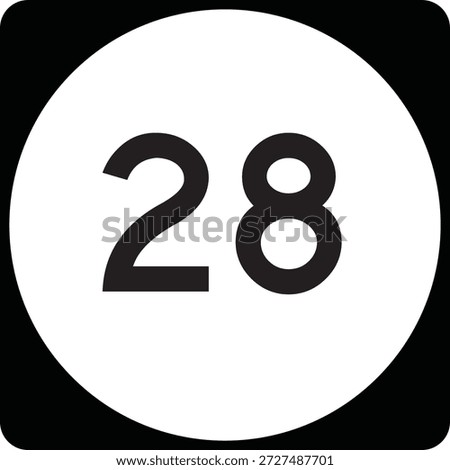 US State Highway Marker 28 Default Design Circular Sign Editable Vector