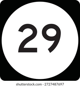 US State Highway Marker 29 Default Design Circular Sign Editable Vector