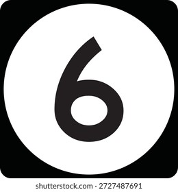 US State Highway Marker 6 Default Design Circular Sign Editable Vector