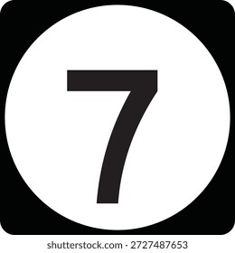 US State Highway Marker 7 Default Design Circular Sign Editable Vector