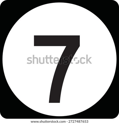 US State Highway Marker 7 Default Design Circular Sign Editable Vector
