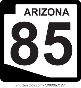 US State Highway Route Marker sign, Arizona 85