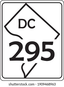 US State Highway Route Marker Shields District of Columbia 295
