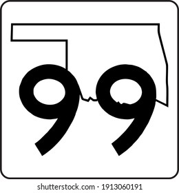 US State Highway Route Marker sign, Oklahoma 99