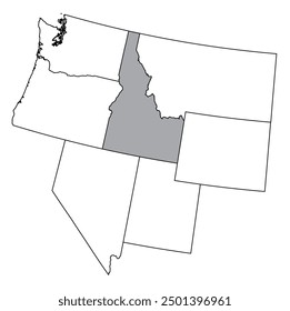 The U.S. state of Idaho with neighboring states