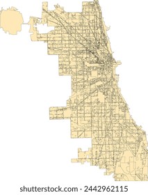 U.S. State of Illinois Chicago Map with Zoning Districts (current)