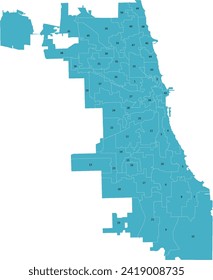 U.S. State of Illinois Chicago Wards  2023 Map