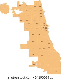 Mapa de códigos postales del estado de Illinois en Chicago