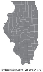 O estado americano de Illinois com condado