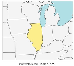 The U.S. state of Illinois with neighboring states