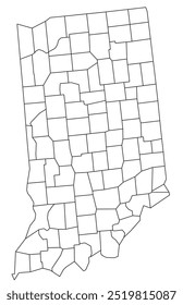 The U.S. state of Indiana with county