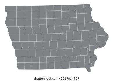 O estado de Iowa com condado nos EUA