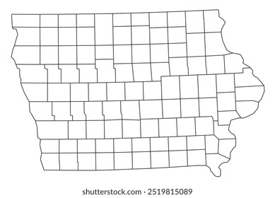 O estado de Iowa com condado nos EUA