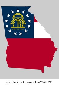 U.S. state map flag of Georgia Vector