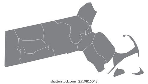 Estado americano de Massachusetts com condado