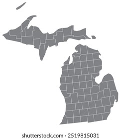 O estado americano de Michigan com condado