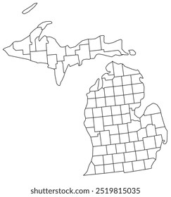 O estado americano de Michigan com condado