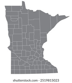 O estado americano de Minnesota com o condado