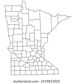 O estado americano de Minnesota com o condado