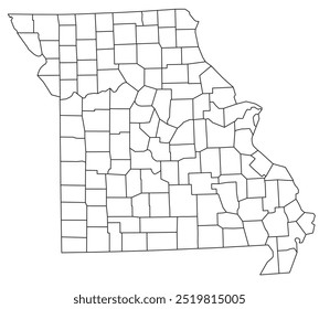 O estado americano de Missouri com o condado