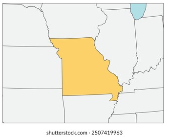 The U.S. state of Missouri with neighboring states